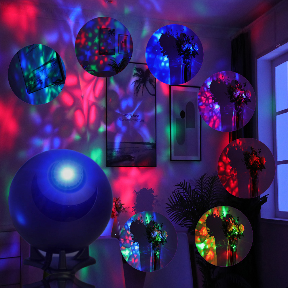 New Kaleidoscope Projection Light 7-Color 3D Visual LED Laser Nebula Light Bedroom LED Projection Light