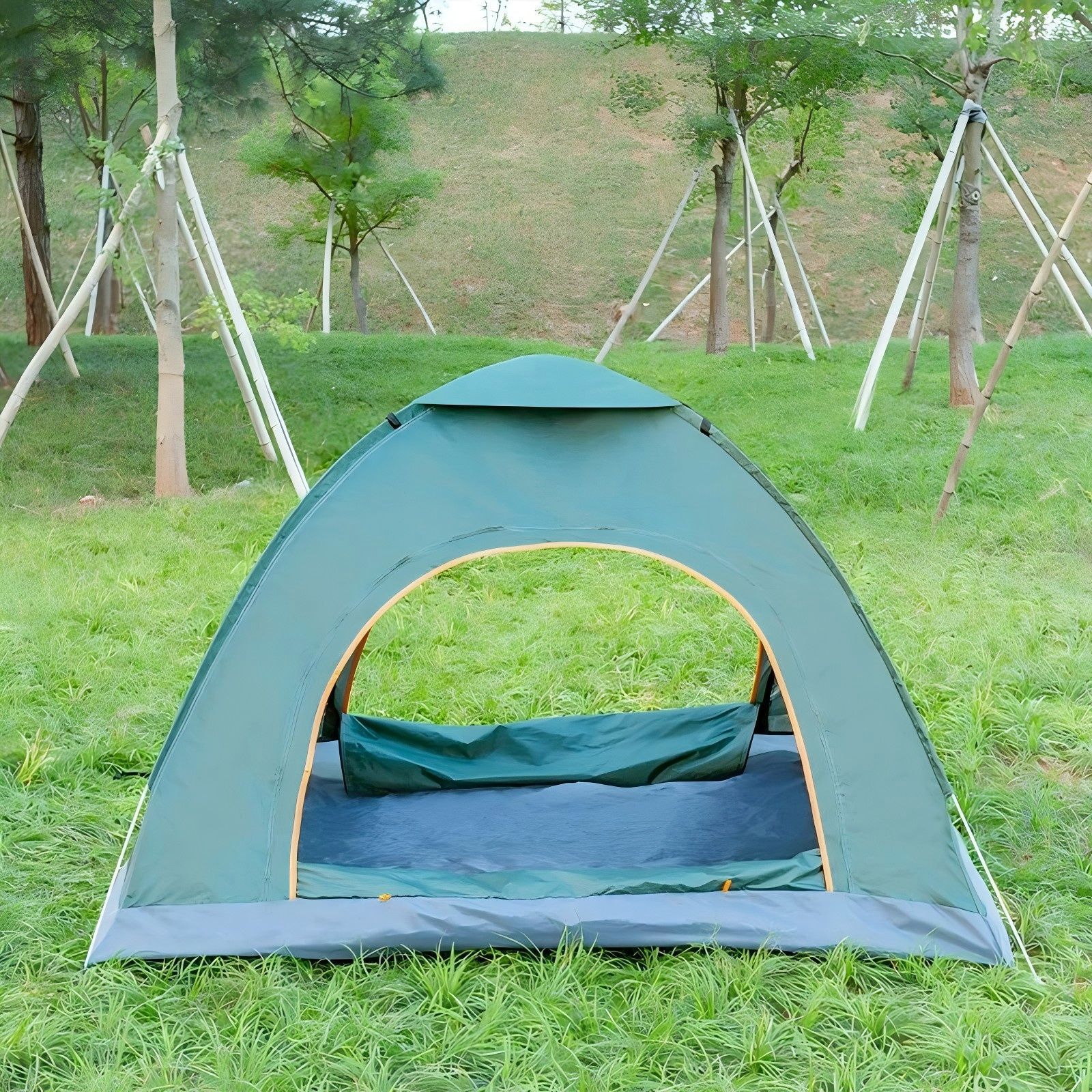 Automatic outdoor quick-open tent, beach camping fishing hand-throw quick-open 3~4 person outdoor tent