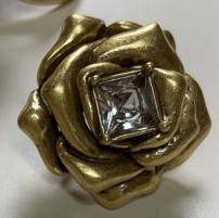 Vintage accessories brass inlaid baroque natural stone bud ring 2025