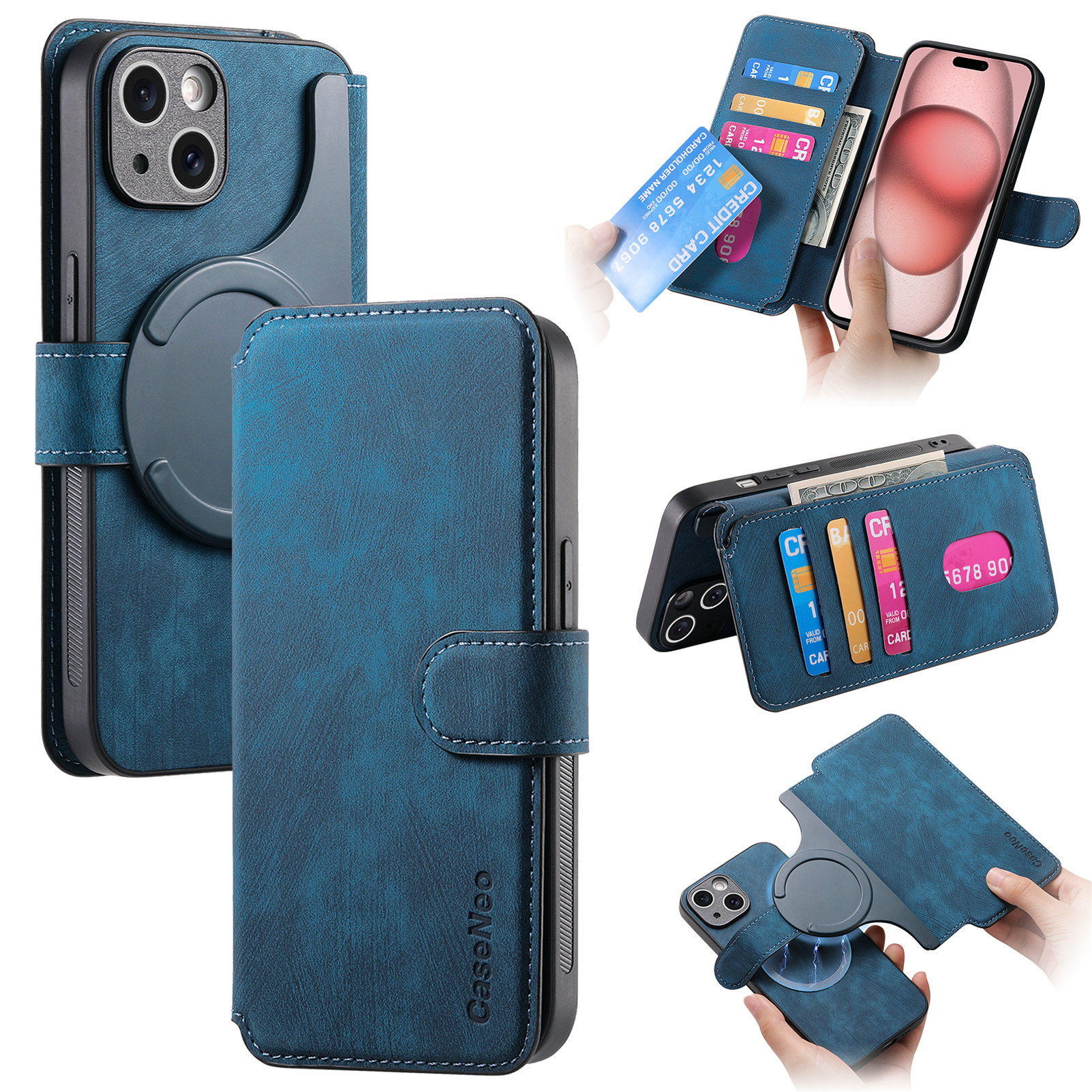 New magnetic detachable for Apple 18 phone case Magsafe strong magnetic iPhone18 flip leather case 14p case