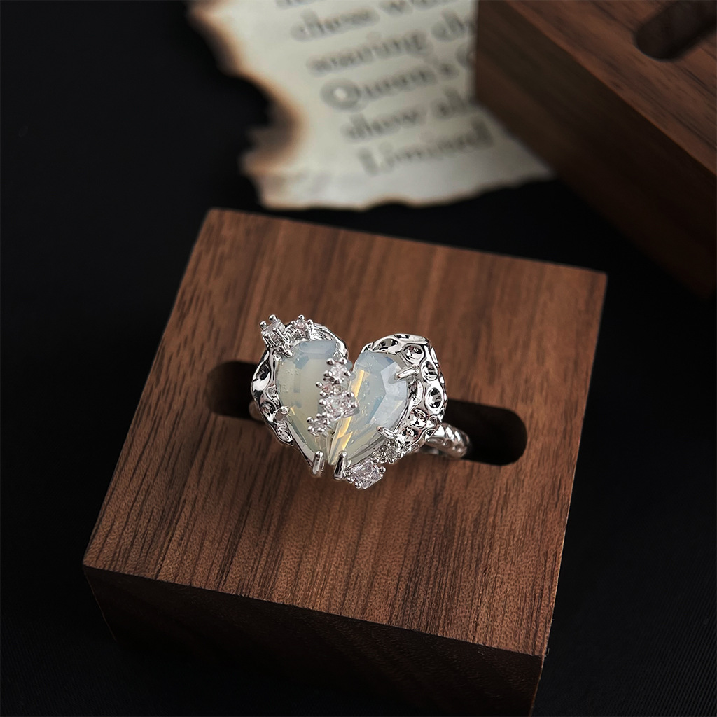 Vintage Geometric Zircon Ring Collection Index Ring Open Adjustable Hand Jewelry