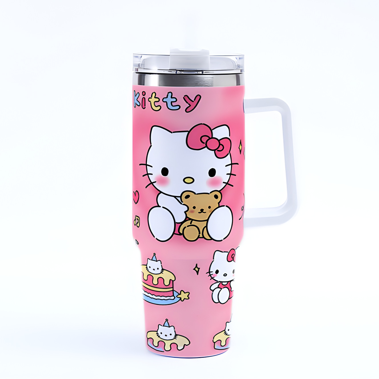 Hello Kitty Sanrio Kuromi cartoon ice霸 stainless steel thermal cup large capacity 40oz car cup