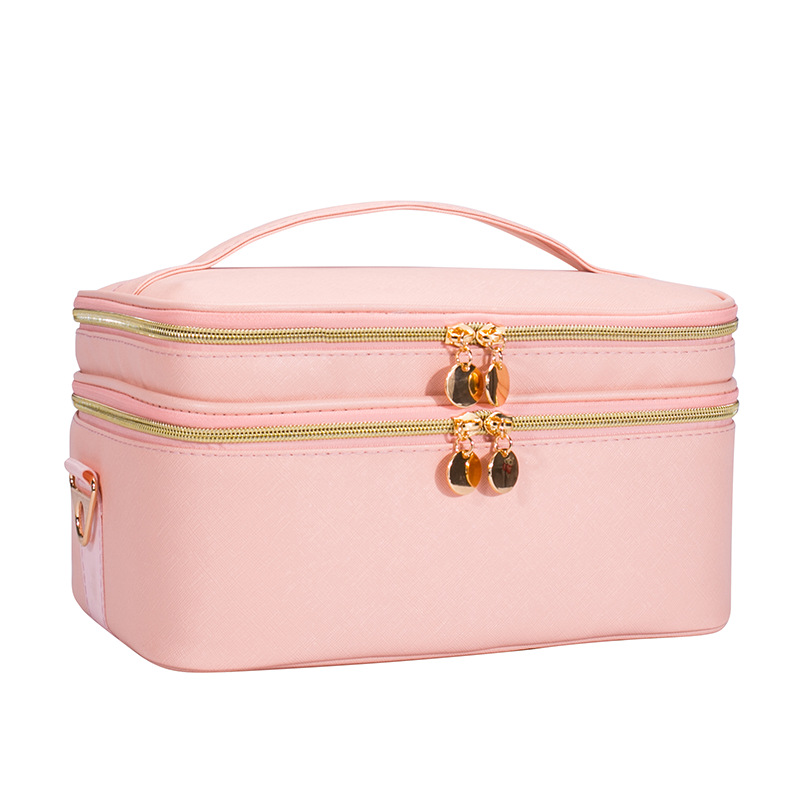 New Marble Large Capacity Cosmetic Bag Travel Toiletry Bag Double-Layer Waterproof Shoulder Crossbody Bag