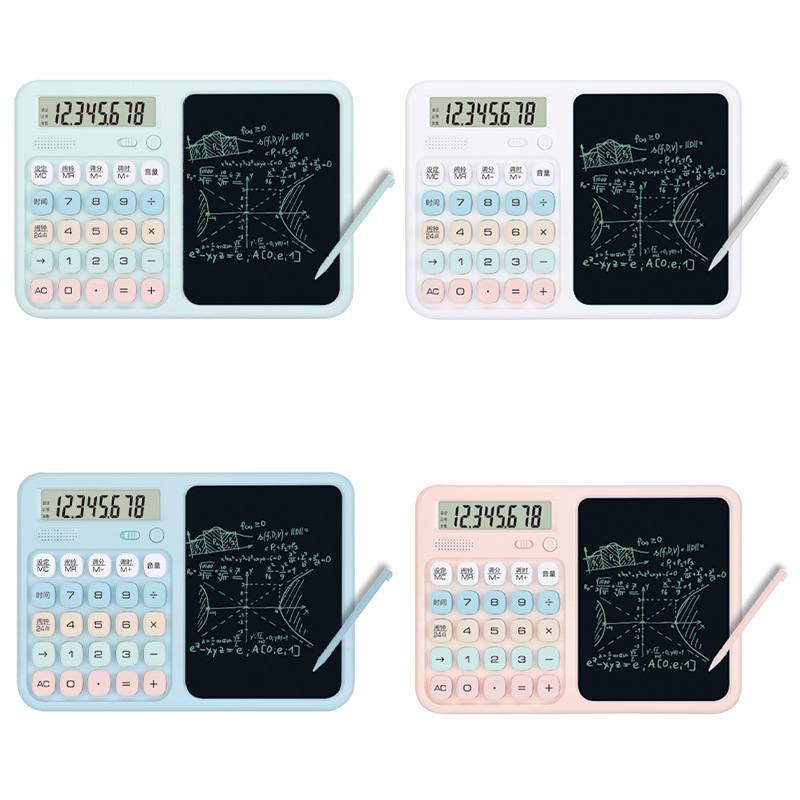 New fine handwriting cute multifunctional 12-digit voice with ring calculator writing board 2-in-1