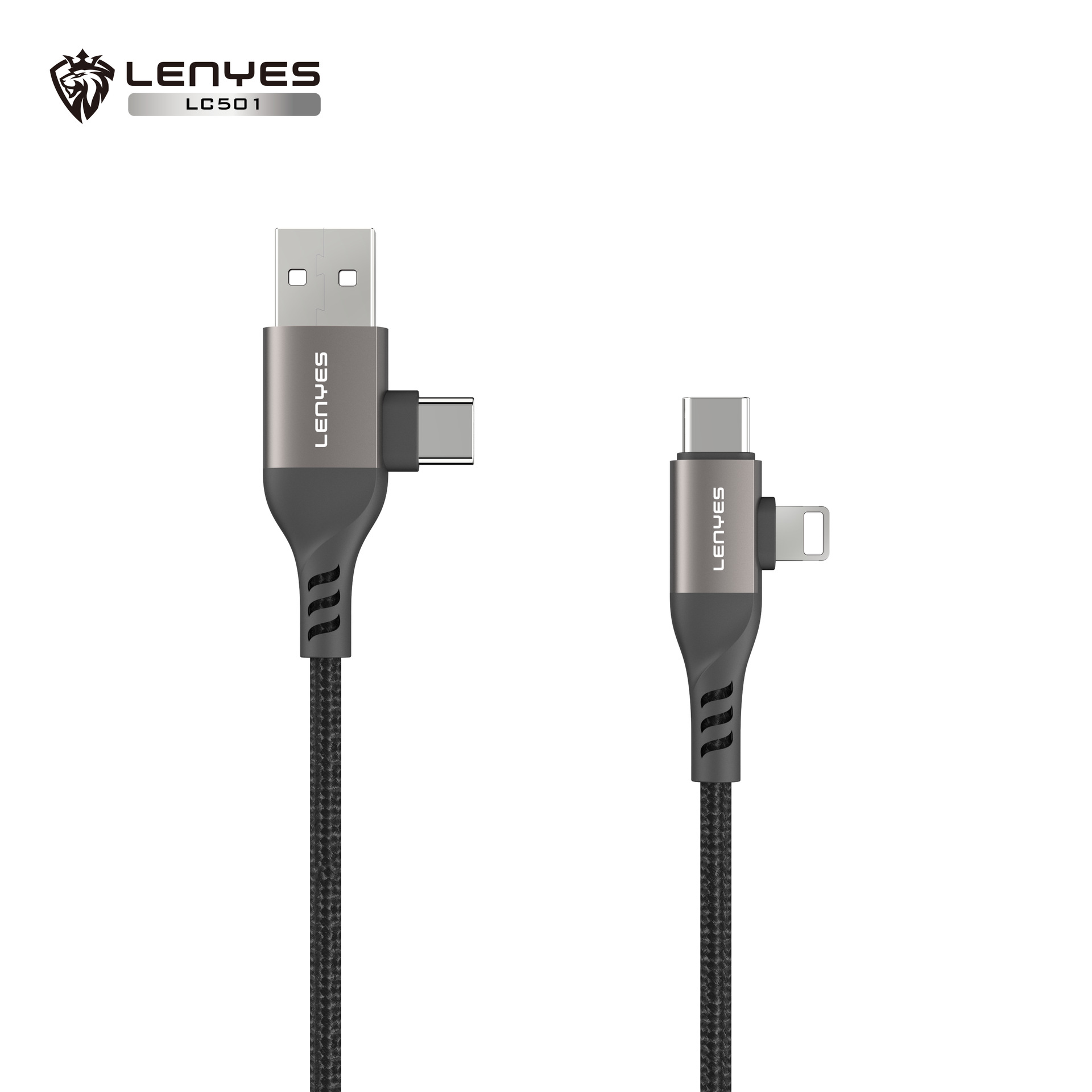 Cold Lion TPE Data Cable Applicable TC Apple Android Phone USB Fast Charging Cable One-to-Four Power