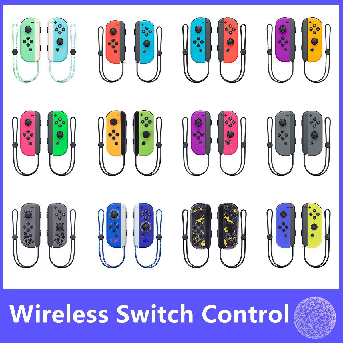 Adapter for 1st generation Switch console, domestic left and right joy-con handles, Splatoon 3, with slide rail and wrist strap