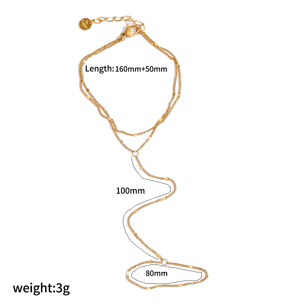 Stainless steel chain bracelet women's connected finger chain hand jewelry