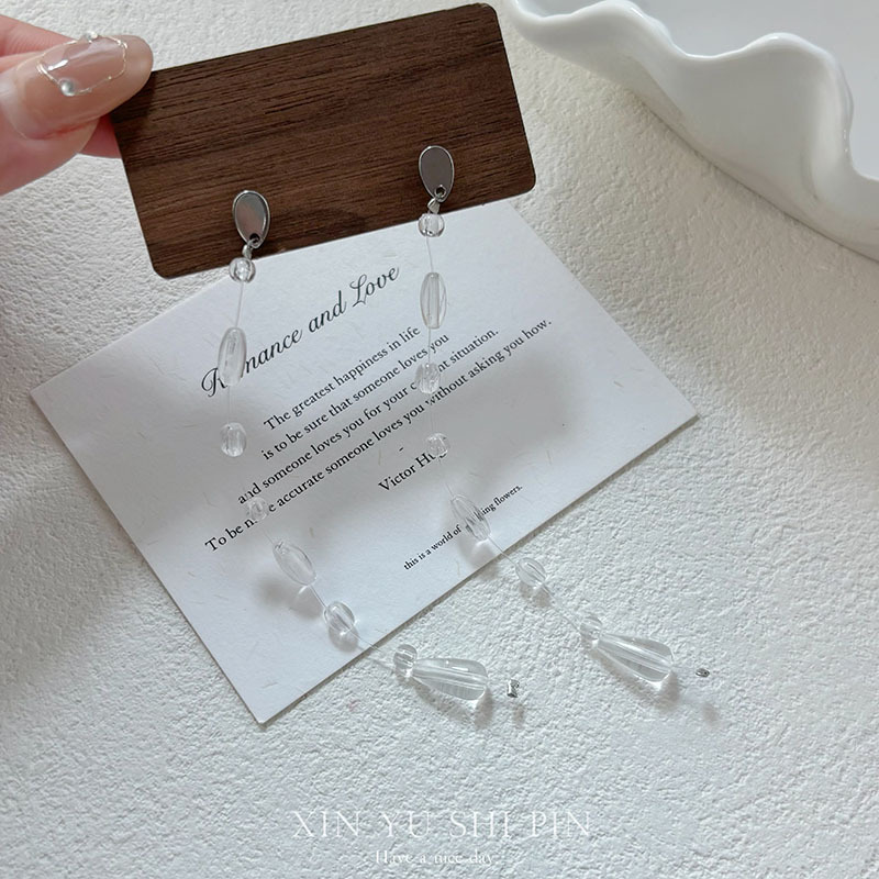 【Morning Dew】Cool Ice Dew Drop Necklace Minimalist Water Drop Earrings