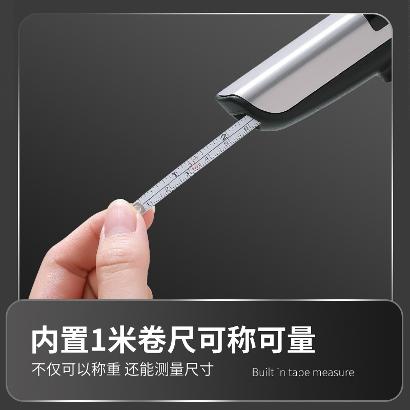 Special stainless steel electronic luggage scale 50KG with level bubble tape measure multi-purpose portable electronic hanging scale