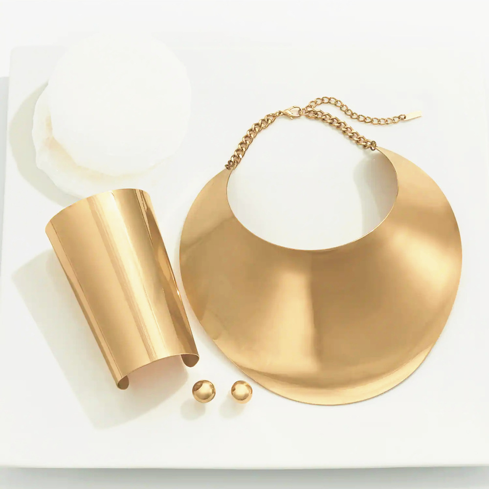 Exaggerated collar African necklace metal collar punk COS big neck chain necklace