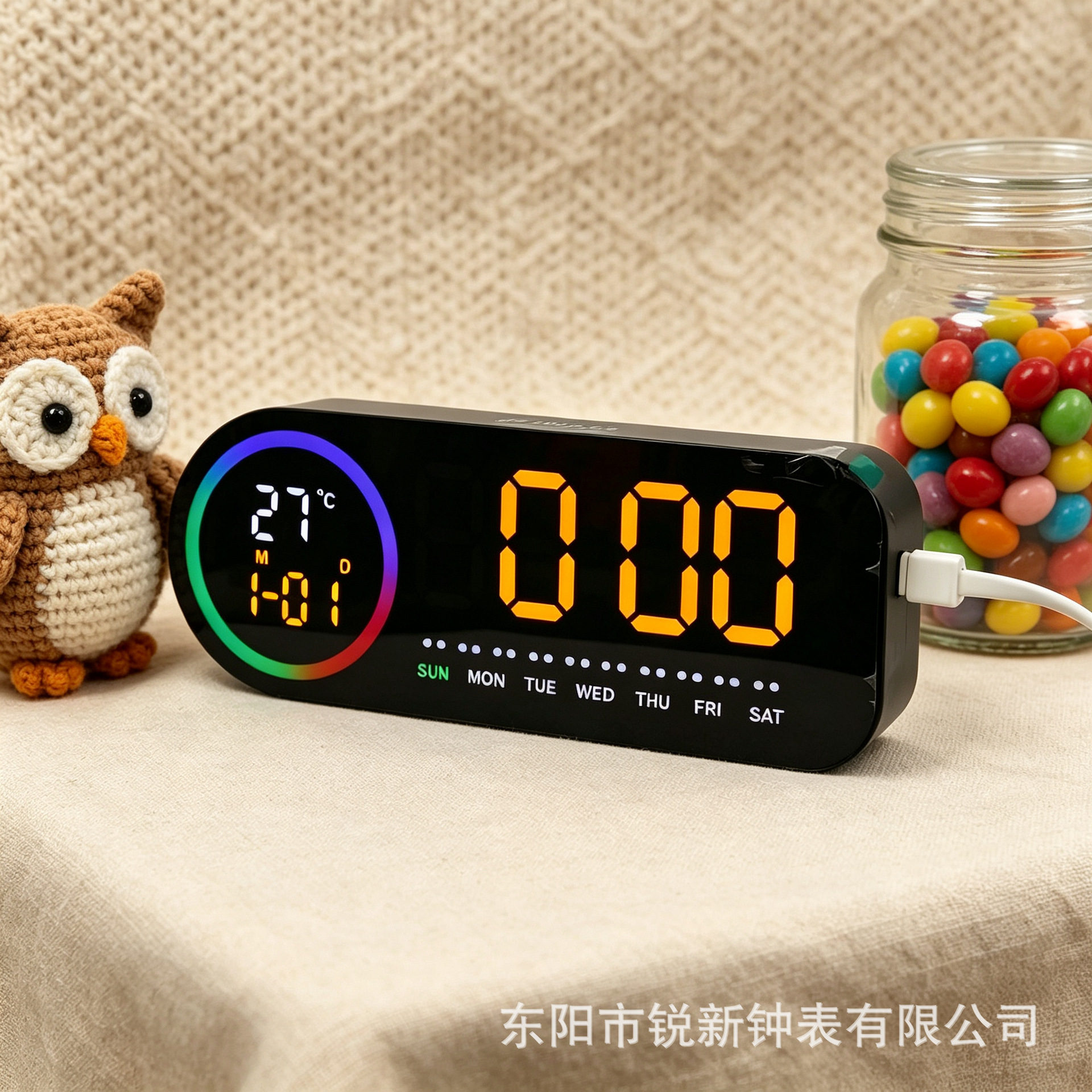 LED digital alarm clock rechargeable luminous desktop ornament smart electronic clock