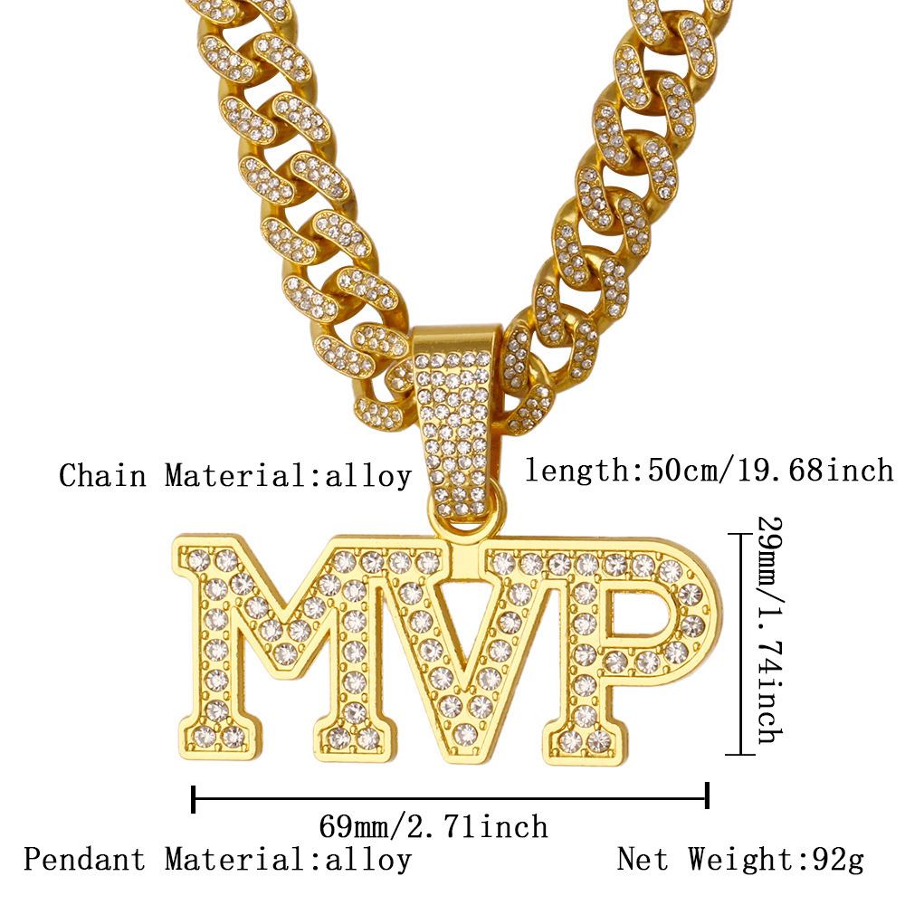 金色MVP吊坠项链