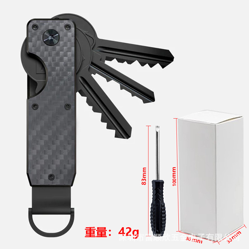 New Aluminum Alloy Multi-functional Key Ring Simple Design Key Box Can Hold 2-6 Keys