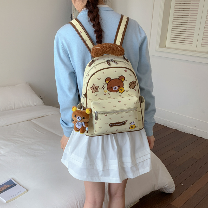 2026 New Cute Bear Backpack Large Capacity Lightweight Outdoor Backpack Student School Bag for Women