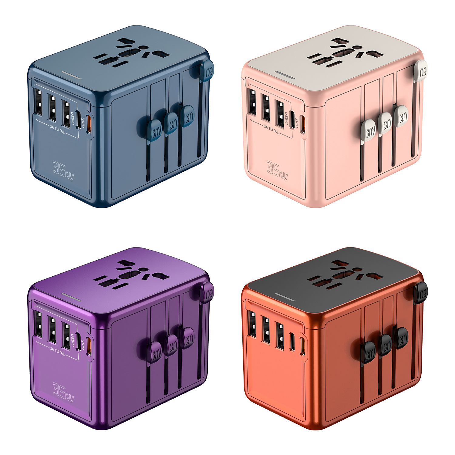 New PD35W Fast Charging Converter Socket 3A2C Travel Abroad Charging Adapter Plug