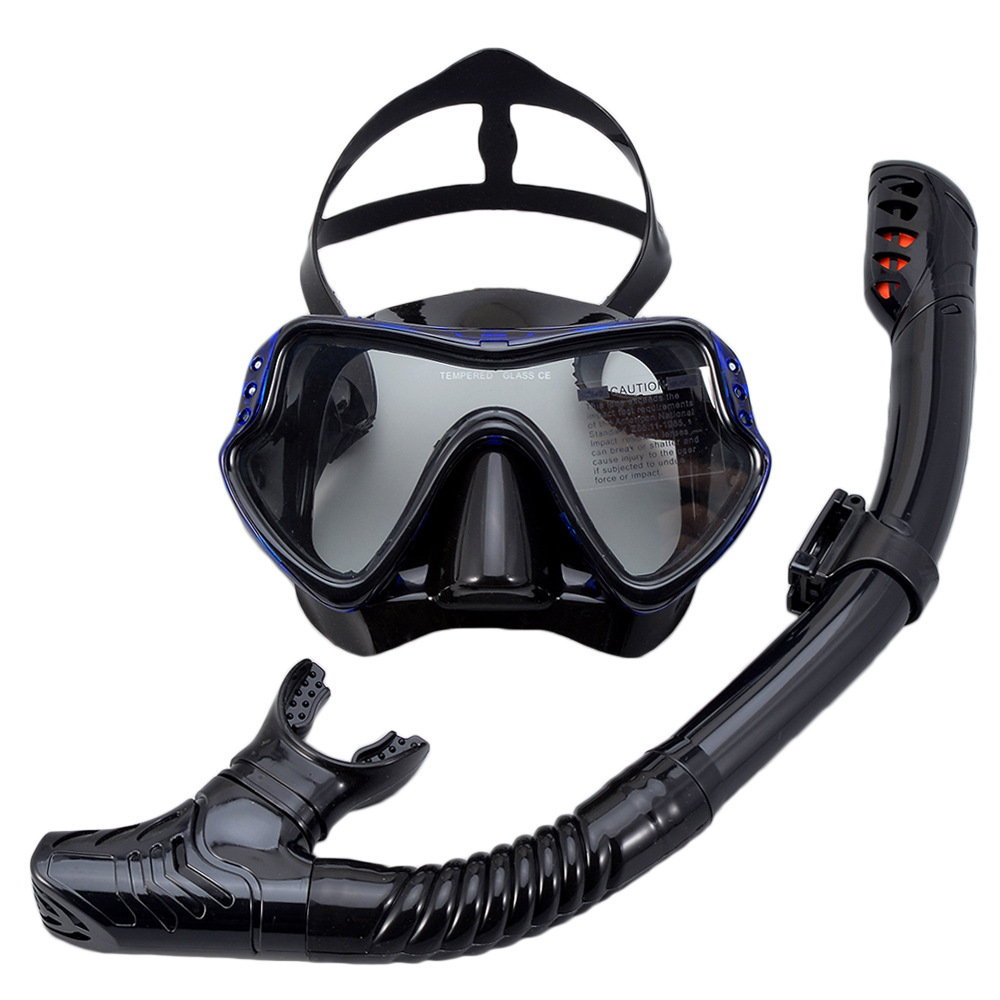 JUNHAIINS new diving mask snorkel set for men and women adult large frame silicone mask diving swim