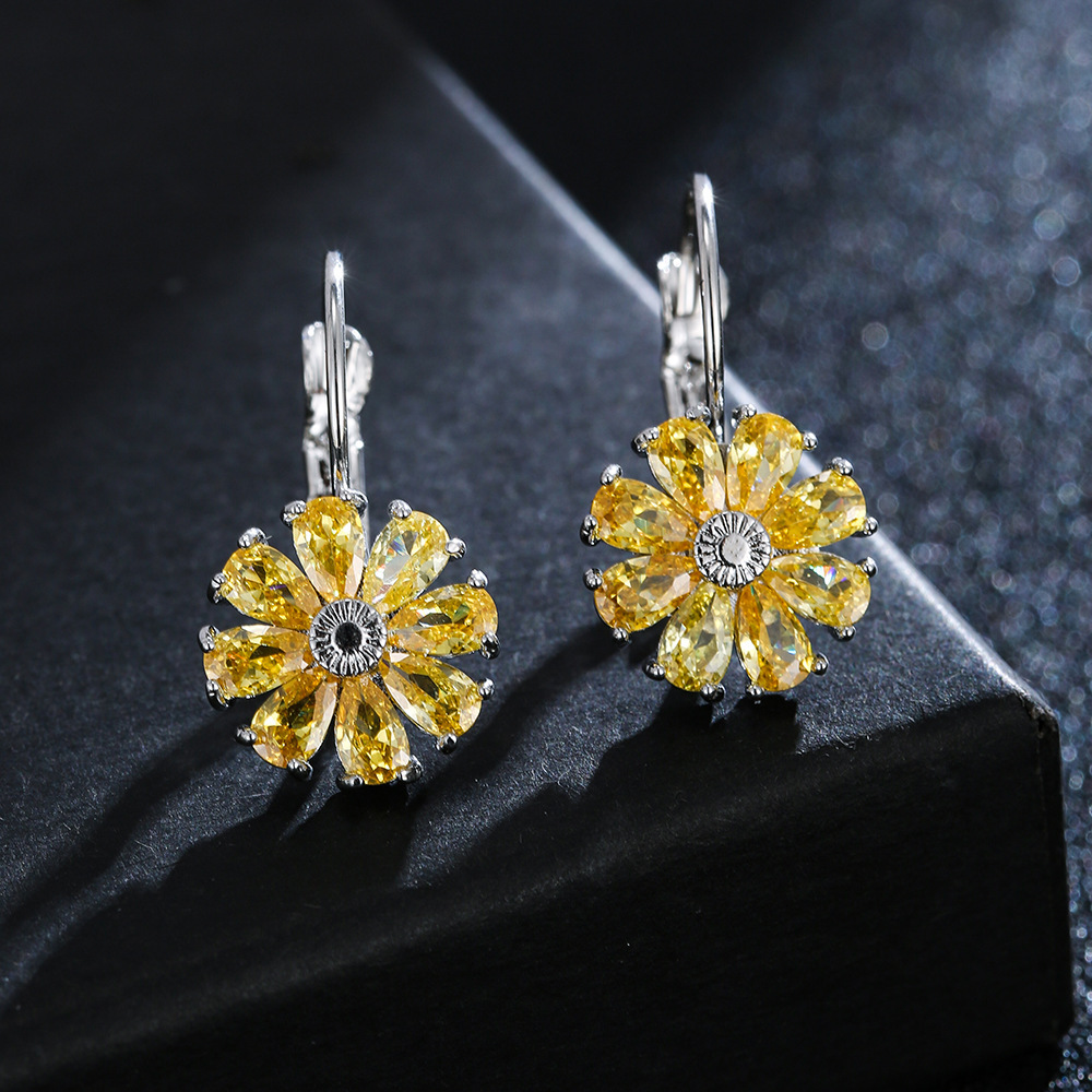Popular colorful teardrop zirconia ear cuffs for women, ear ornaments