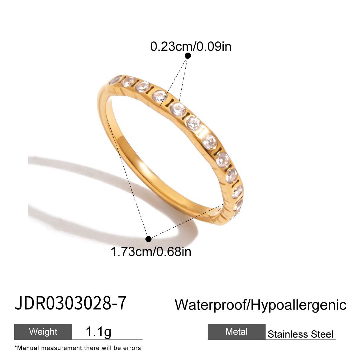 Jieding zircon hand jewelry small square sugar ring titanium steel jewelry women stainless steel accessories