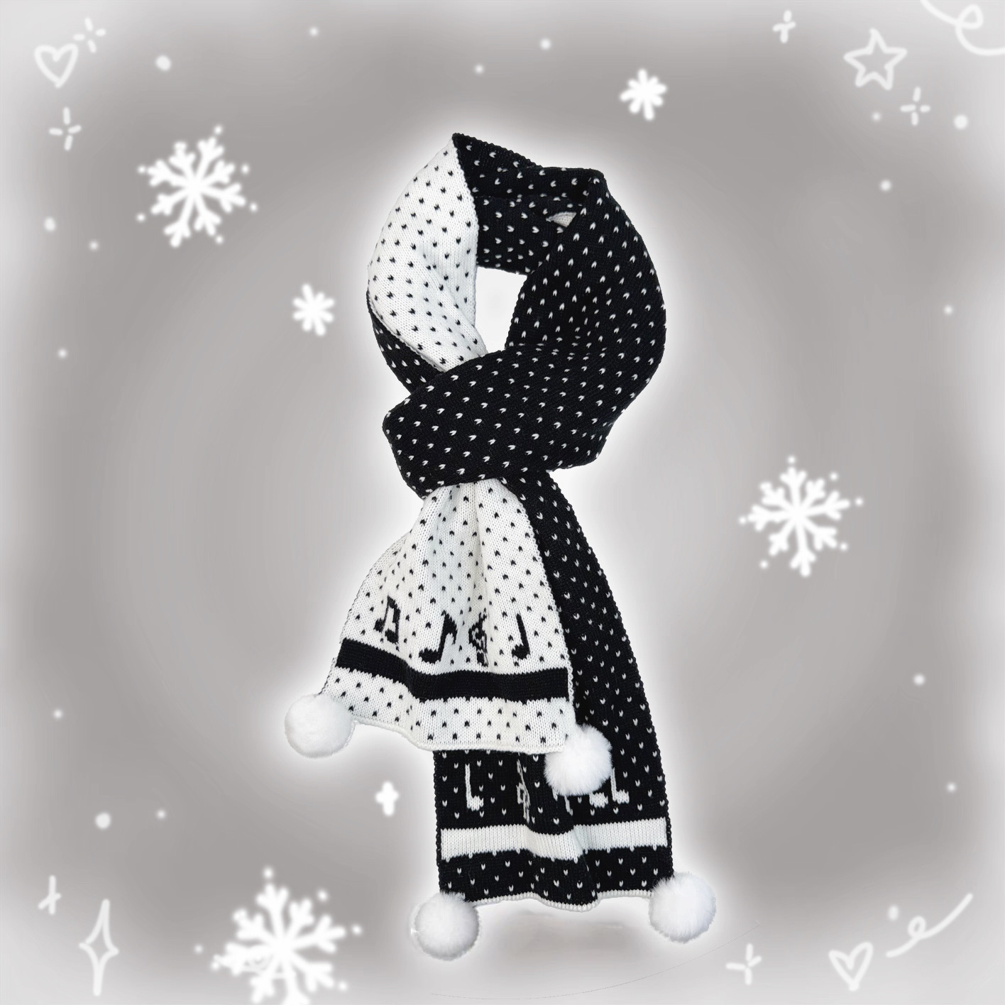 Imitation mink small raccoon jacquard scarf women autumn and winter warm thick cute cartoon neck scarf student