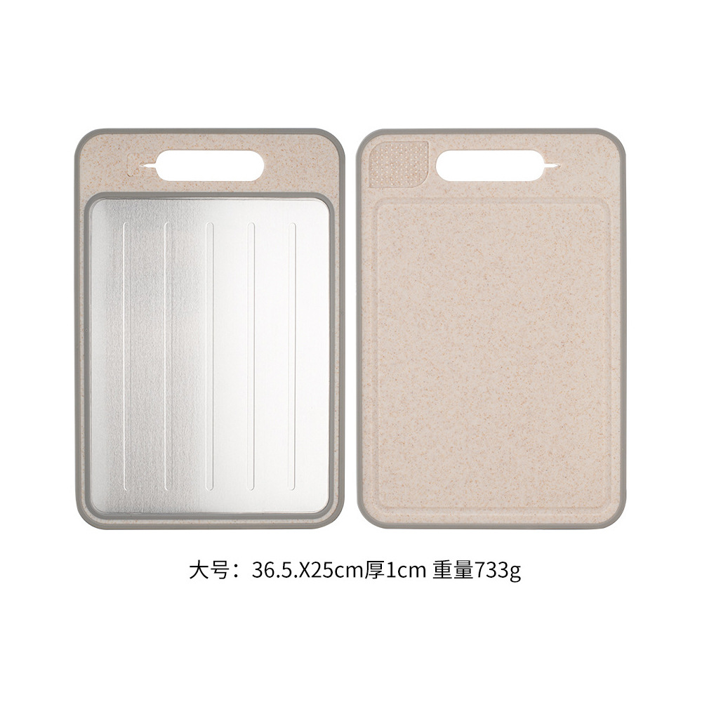 Multifunctional Double-Sided Quick Thawing Aluminum Alloy Spray Paint Double-Sided Cutting Board with Knife Sharpener Double-Sided Grinding Chopping Board