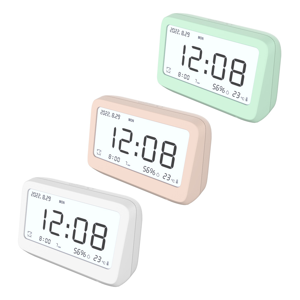 Simple Alarm Clock Student Wake Up Multi-function Electronic Clock Silent Multiple Alarms Temperature and Humidity Clock