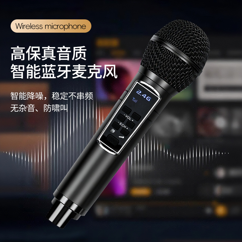 SD-215 Bluetooth Audio Wireless Karaoke Microphone Home KTV Speaker All-in-One Dual Mic RGB Light