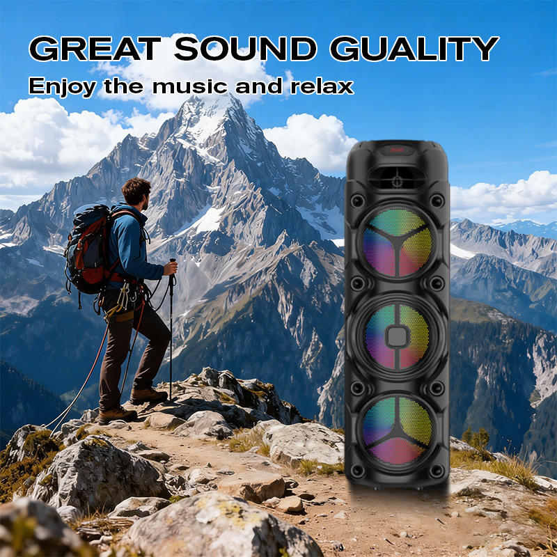 ZQS8308 Dedicated Outdoor High Power Portable Bass Speaker Wireless K Song Microphone Bluetooth Speaker