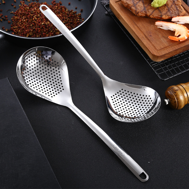 304 stainless steel strainer kitchen household for cooking dumplings noodles Sichuan pepper large strainer frying filter net hot pot spoon
