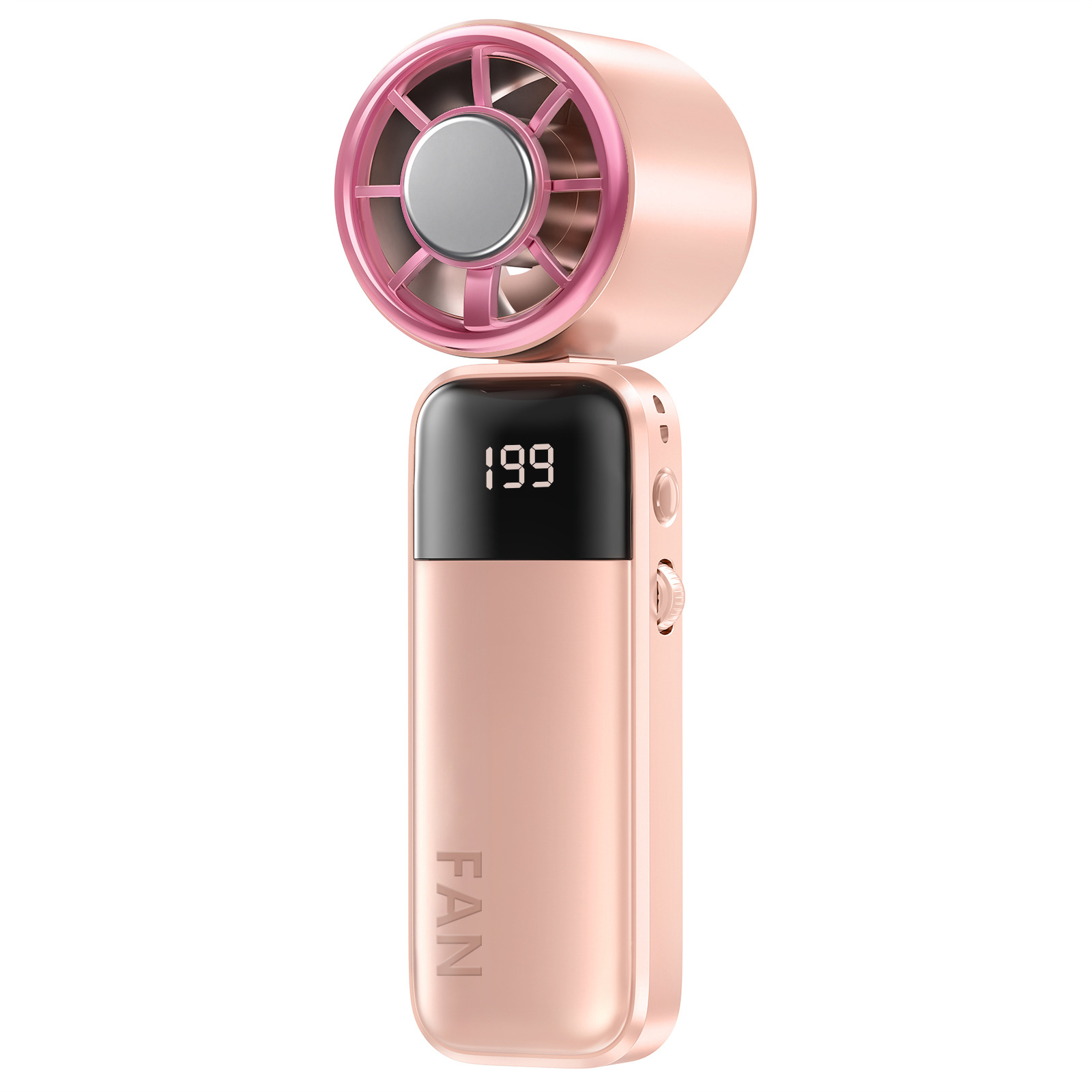 New Semiconductor Ice Compressor Handheld Fan Portable Outdoor Foldable Small Fan Turbo Digital Display Mini Fan
