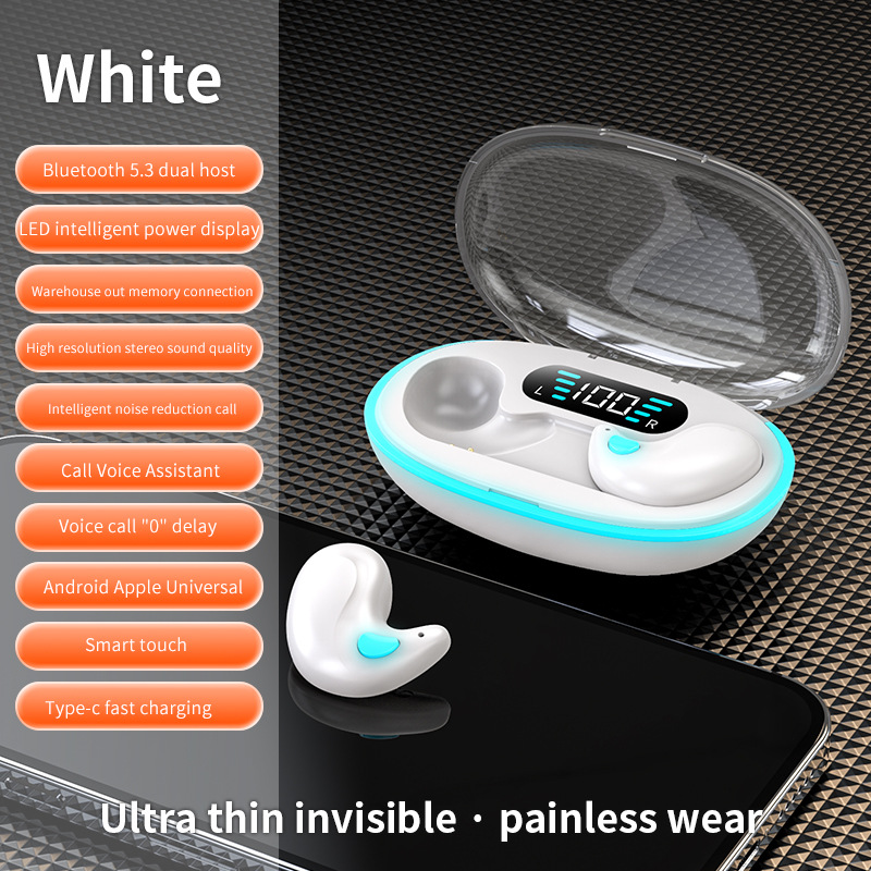 Private mold x55 sleep earphone battery display invisible in-ear mini e-sports Bluetooth low latency