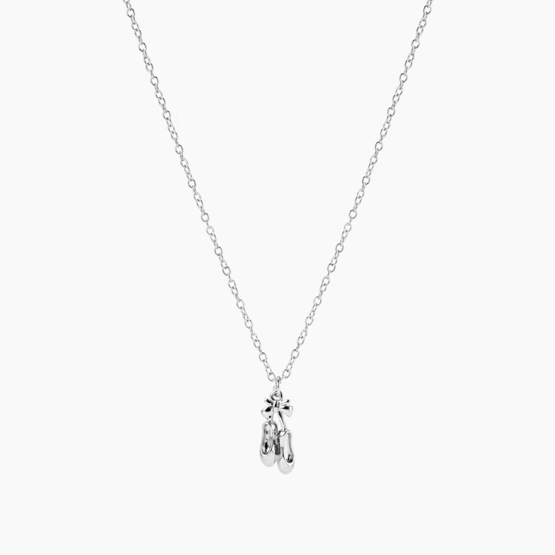 Exquisite mini rhinestone pink ballet shoe necklace锁骨链 unique necklace