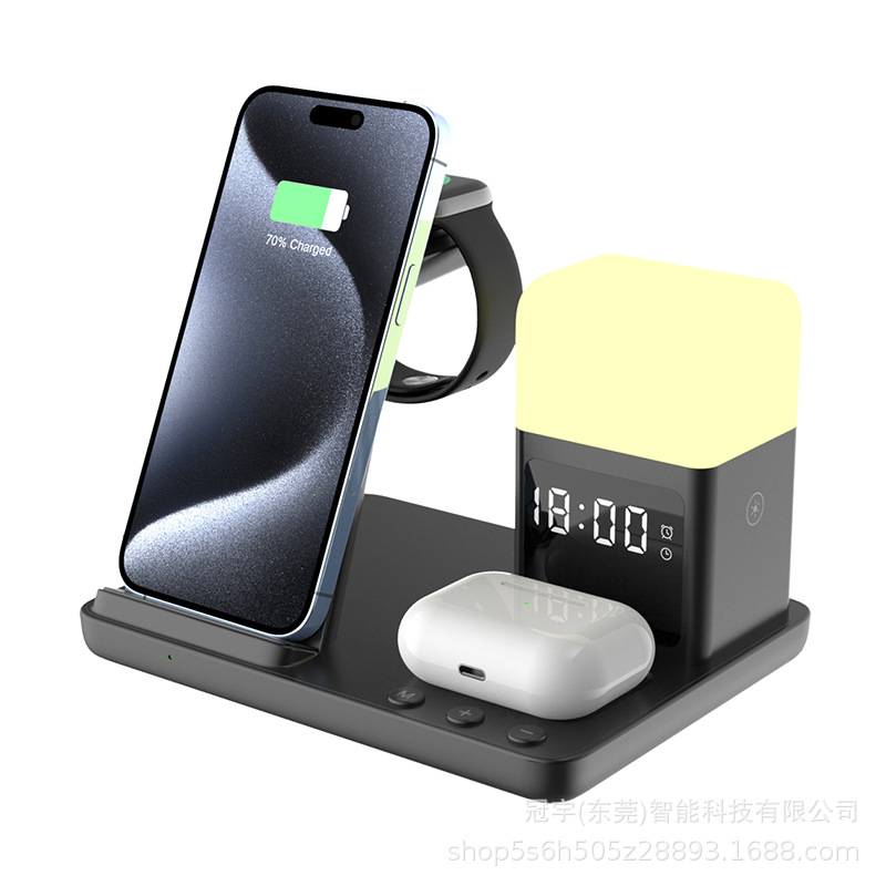 New six-in-one multi-function wireless charger for Apple phone watch earphone wireless fast charging