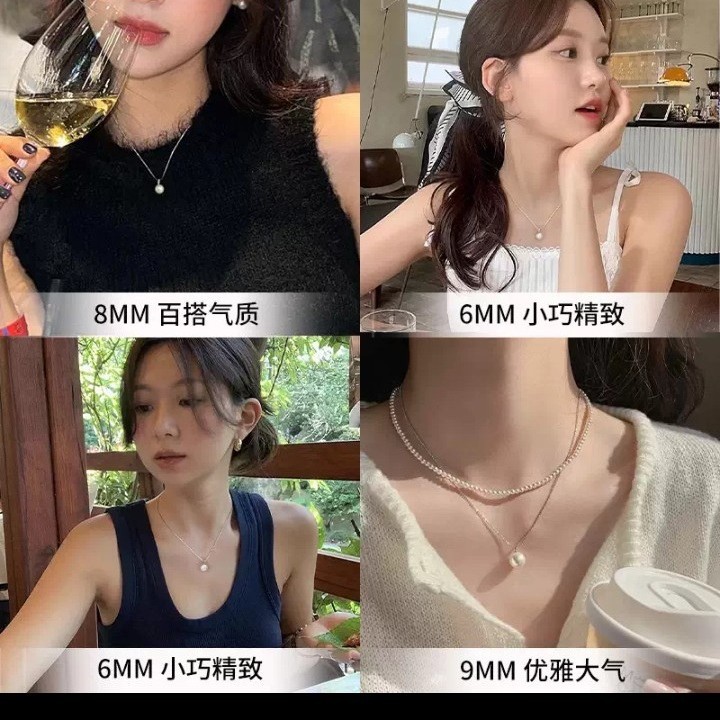 S925 sterling silver natural freshwater single pearl pendant 2026 new collarbone chain S999 neck accessories