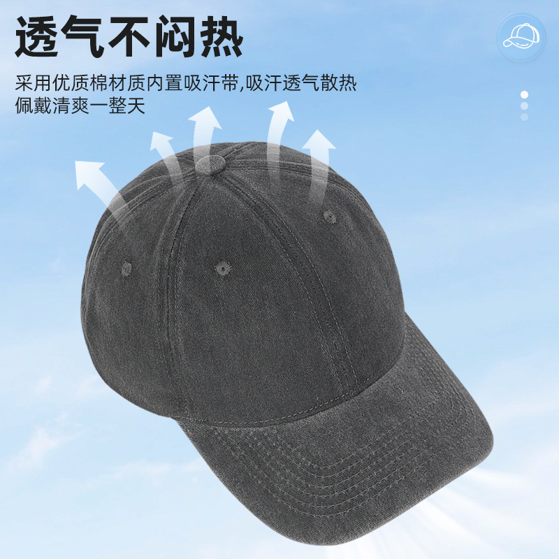 Washed Baseball Cap Coated Distressed Solid Blank Visor Cap Hat for Women