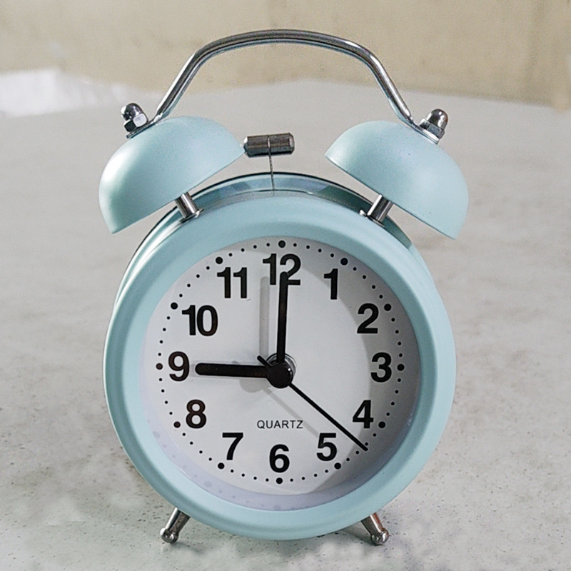 Promotional 3-Inch Metal Bell Alarm Clock Aishida High-Quality Silent Movement Loud Bell Dual-Ear Bell Clock