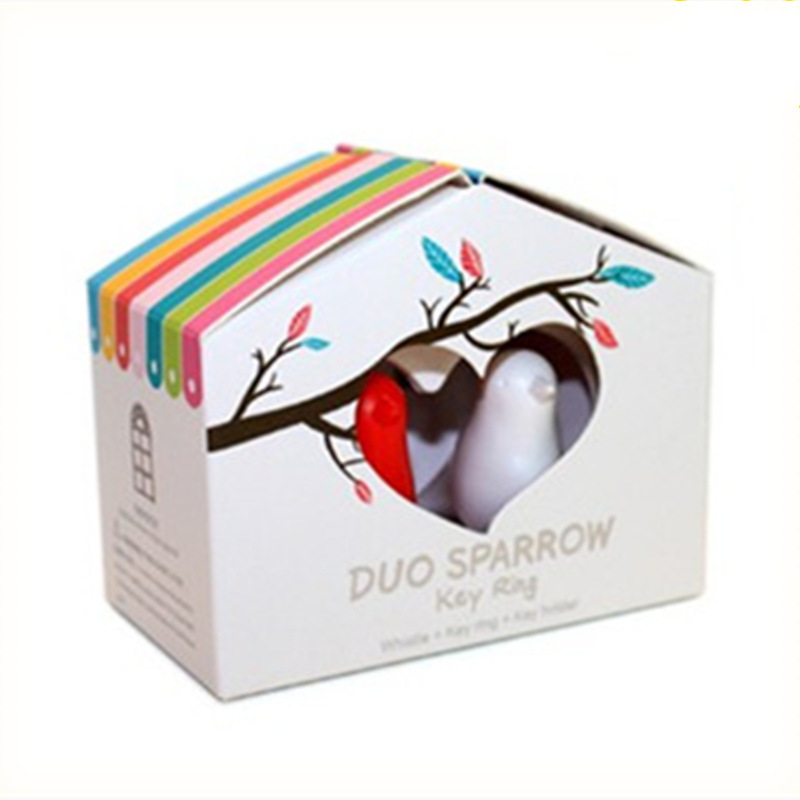 Couple Birdhouse Keychain Key Finder Sparrow Bird Keychain Novelty Small Gift