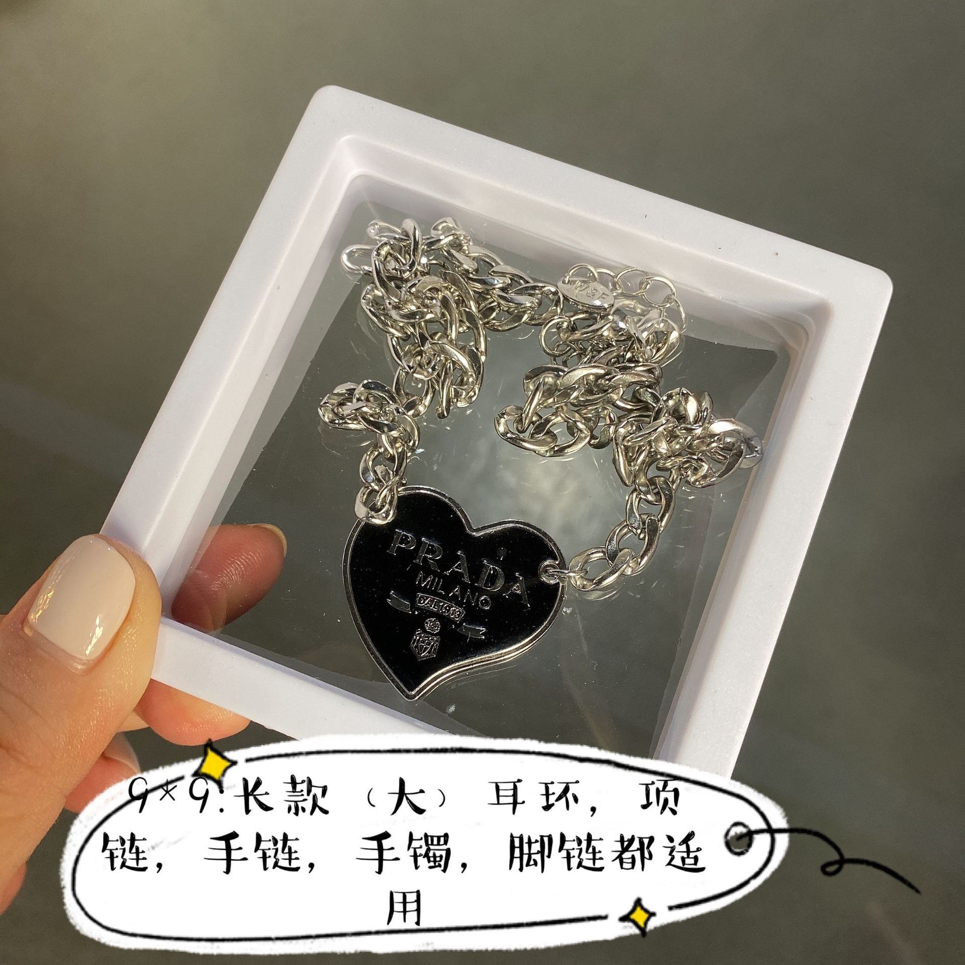 Exquisite acrylic rectangular square transparent film gift box necklace jewelry bow accessories