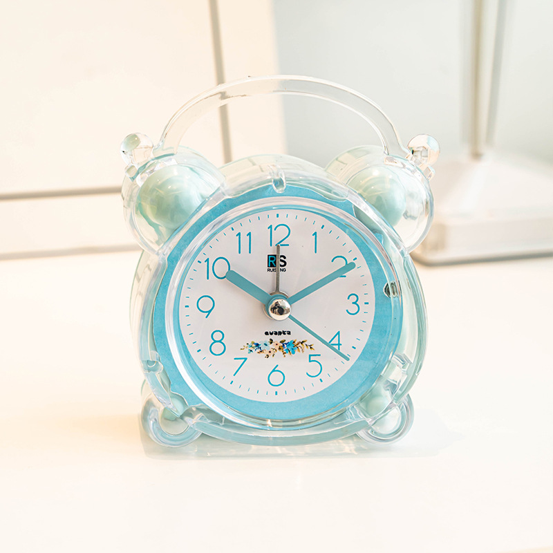 Sales crystal alarm clock silent student DIY simple cartoon children's electronic small alarm clock