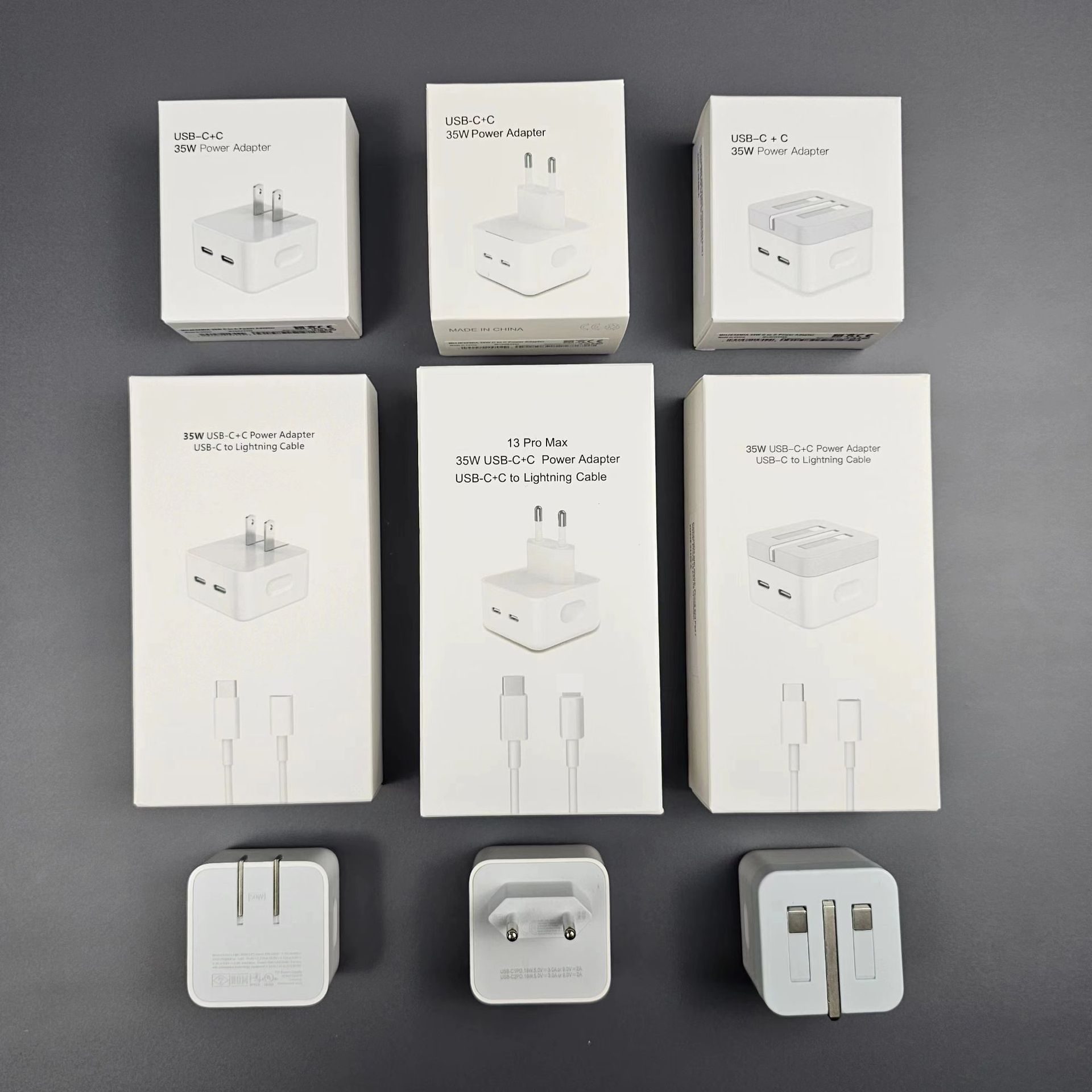 Applicable to Apple 35W dual-port charger mobile phone PD charging head dual-C fast charging head European standard British standard power bank