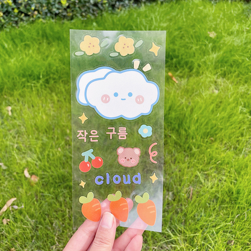 Cartoon transparent PVC sticker storage box waterproof sticker cute girl sticker thermos cup sticker crystal sticker