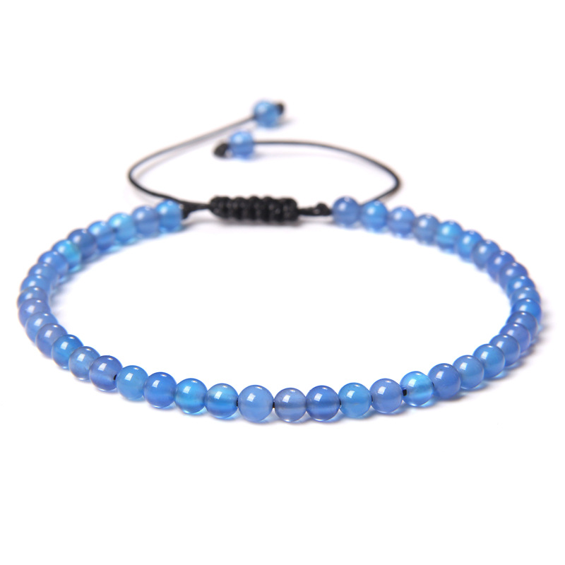 4mm stone bead handmade woven bracelet simple adjustable drawstring women's bracelet