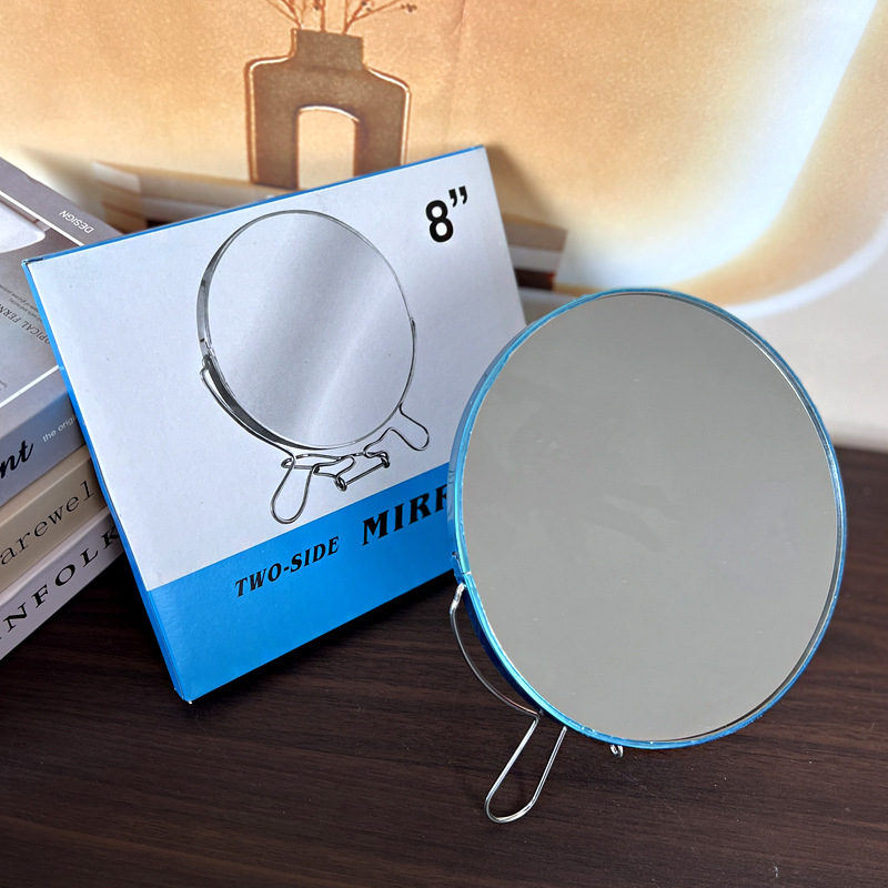 8 Inch 6 Inch Metal Frame Mirror Dressing Mirror Beauty Mirror Makeup Mirror Desktop Double-Sided Mirror