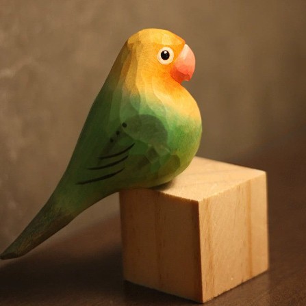 5ZW Fat Bird Wood Carving Small Bird Birthday Gift Small Fat Bird Pure Handmade Solid Wood Desktop Ornament