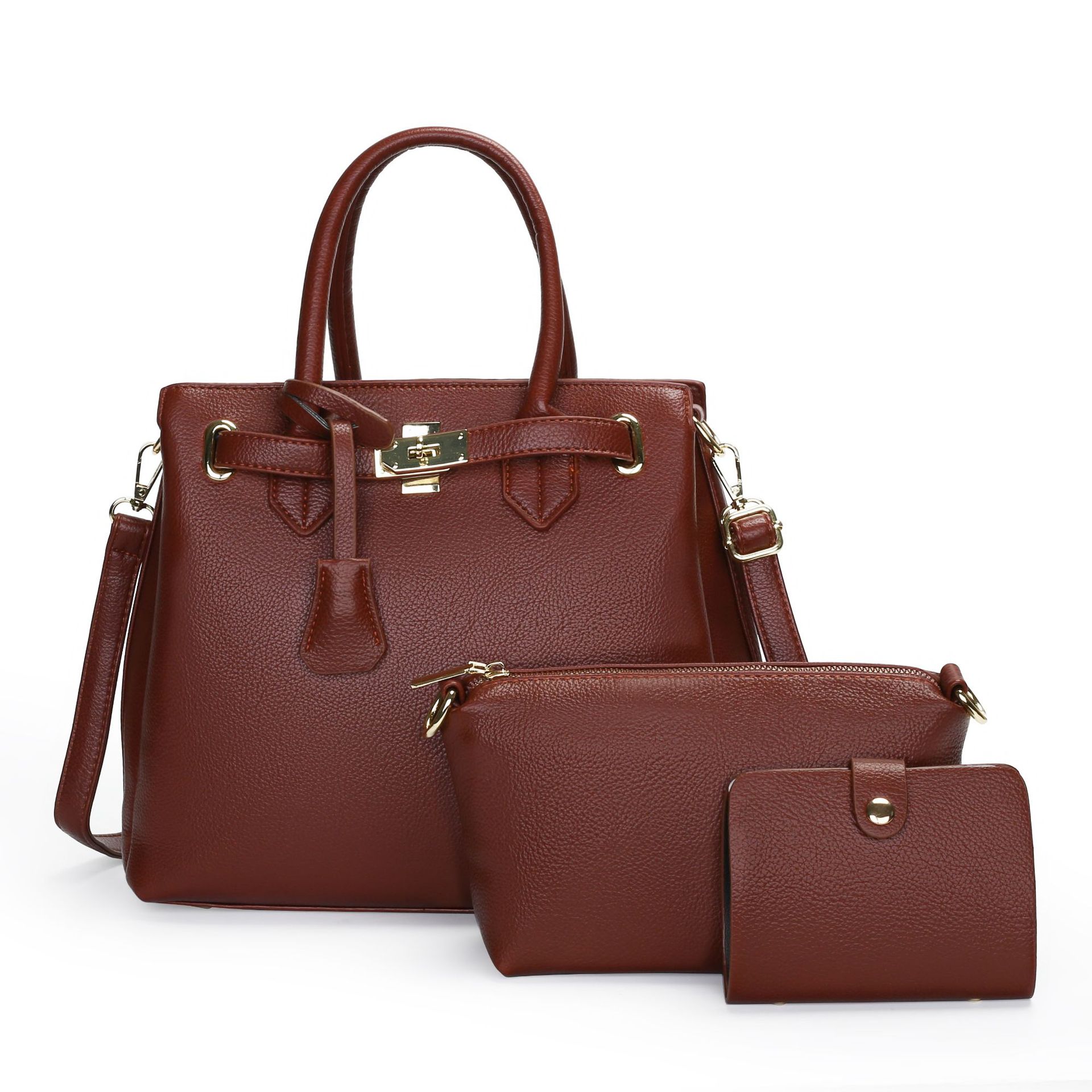 2025 Autumn New Simple Large Capacity Textured Handbag Multi-compartment Women's Commuter Shoulder Crossbody Bag Bags
