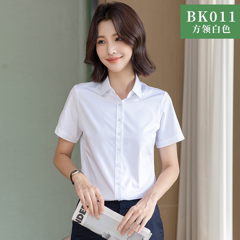 35/S · bk011【短袖】方领白色