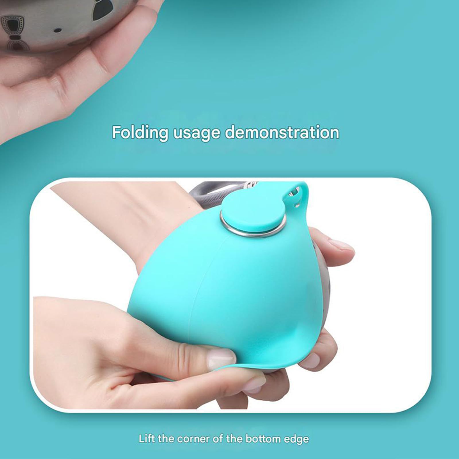 New Pet Supplies Stainless Steel Water Bottle Round Outdoor Water Cup Portable Foldable Cat Dog Water Dispenser