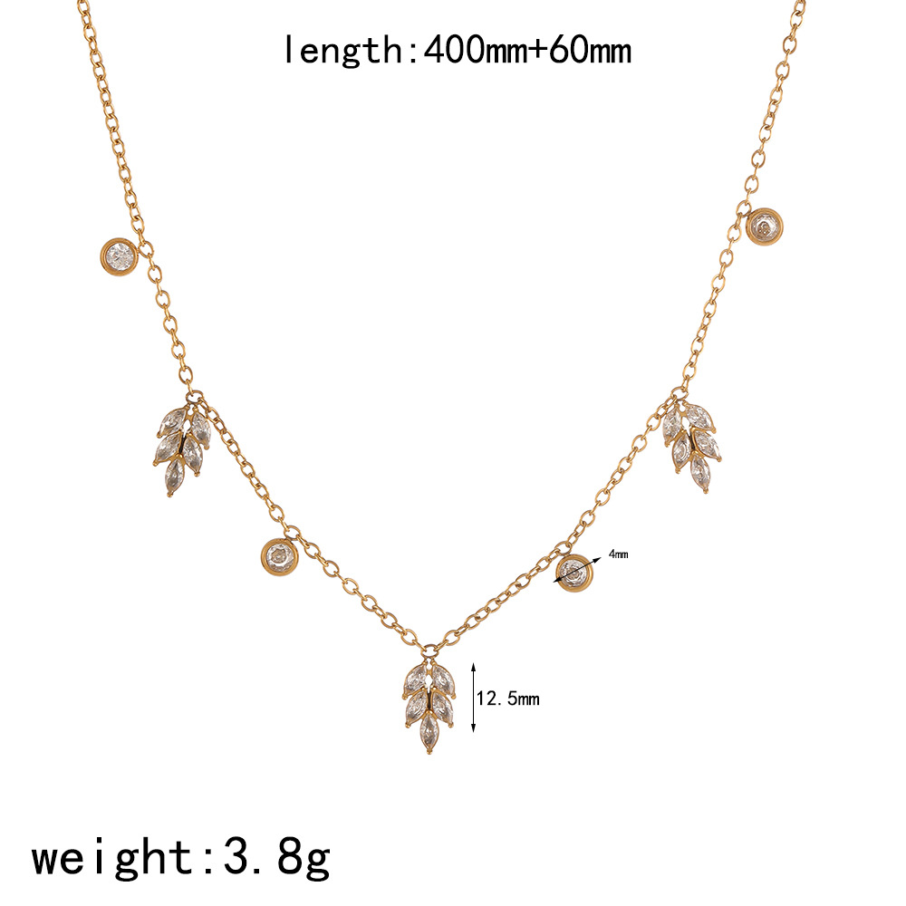 18k gold zircon titanium steel necklace long sweater chain锁骨链 exclusive supply