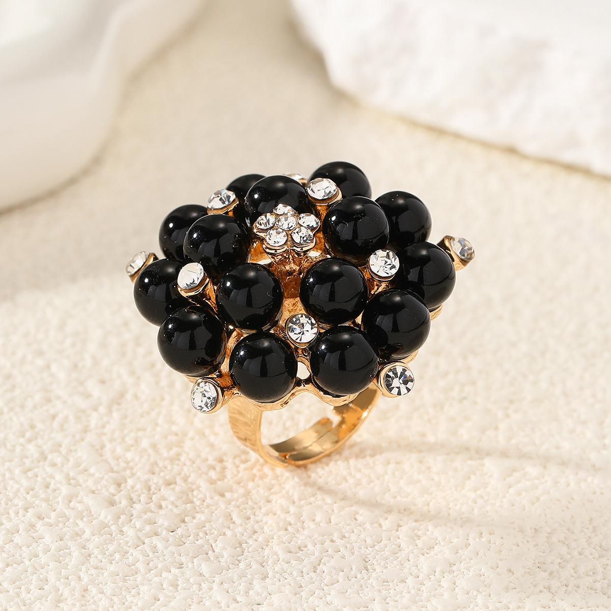 Fashion ring for index finger adjustable pearl ring