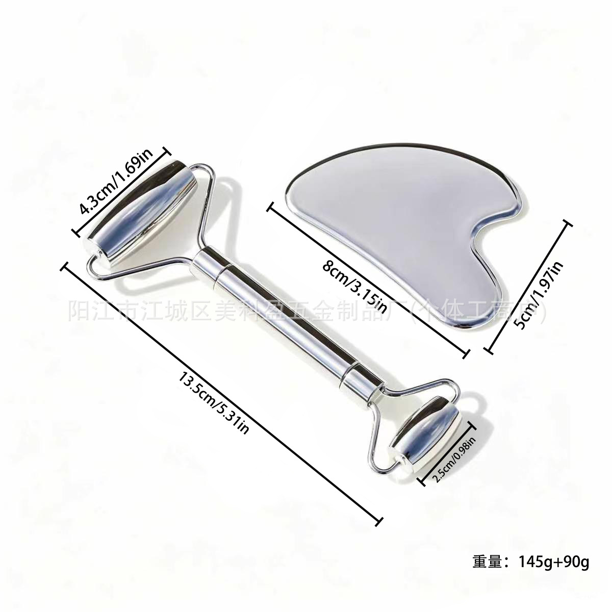 Stainless steel gua sha scraper finger gua sha piece facial gua sha firming lifting metal massage board tool fascia
