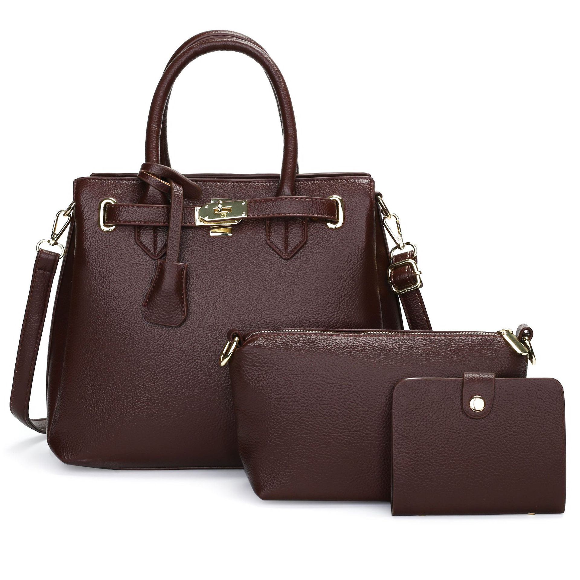 2025 Autumn New Simple Large Capacity Textured Handbag Multi-compartment Women's Commuter Shoulder Crossbody Bag Bags